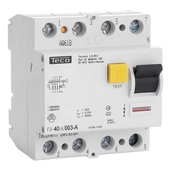 Inter-différentiel TC 4P 40A 30mA type A