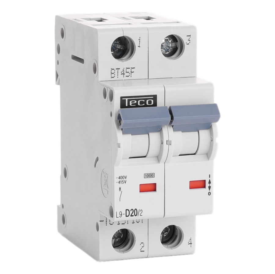 Disjoncteur TC 2P 20A 10kA courbe D