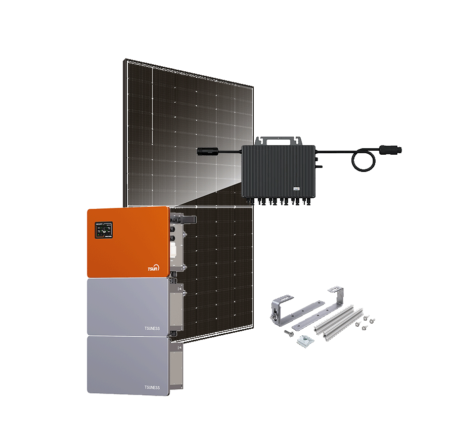 Kit 6 kWc JA SOLAR 500 et TSUN MX3000 + TSUN 5kWh - Ardoise
