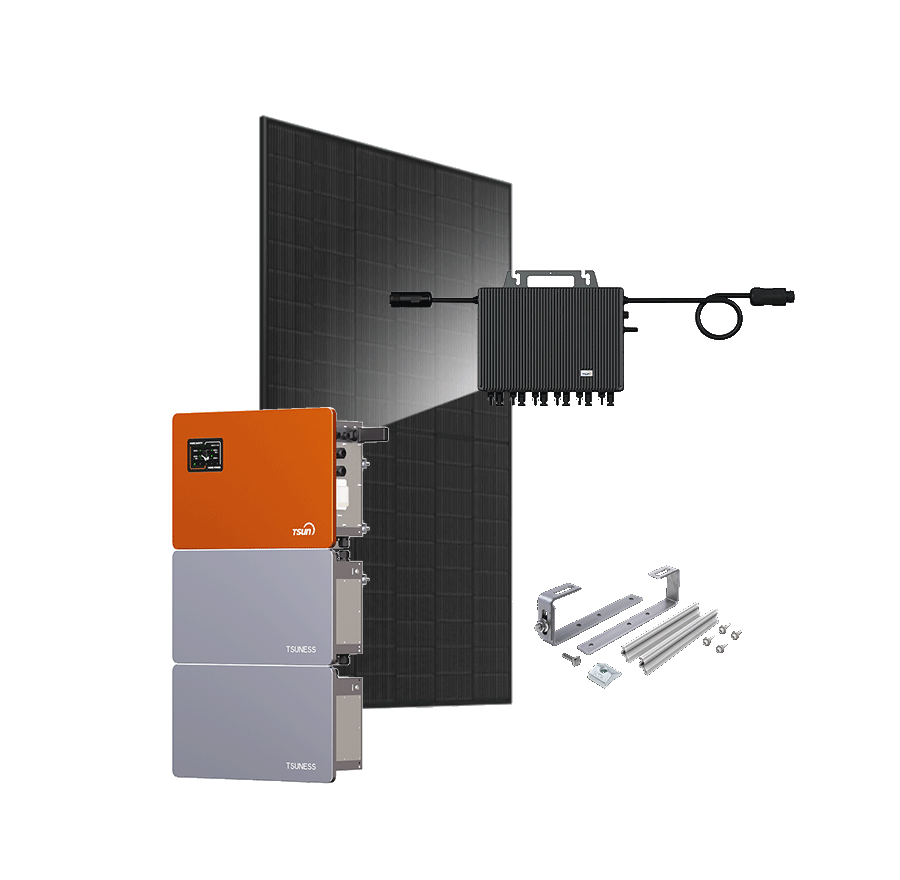 Kit 6 kWc JA SOLAR 500 et TSUN MX3000 + TSUN 5kWh - Ardoise