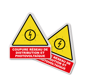 AUTOCOLLANT "COUPURE RESEAU DISTRI ET PV"