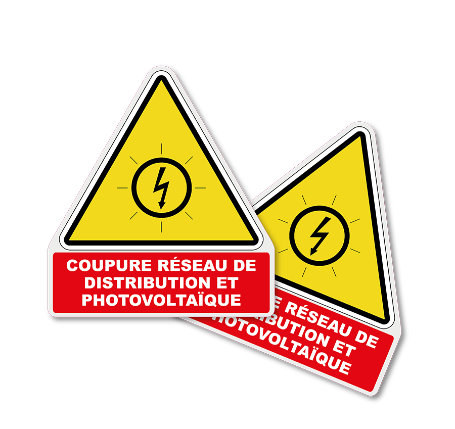 AUTOCOLLANT "COUPURE RESEAU DISTRI ET PV"