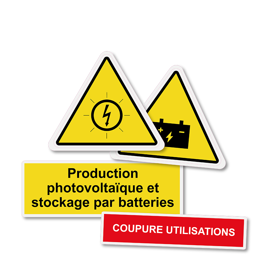 AUTOCOLLANT "BATTERIE COUPURE UTILISATIONS"