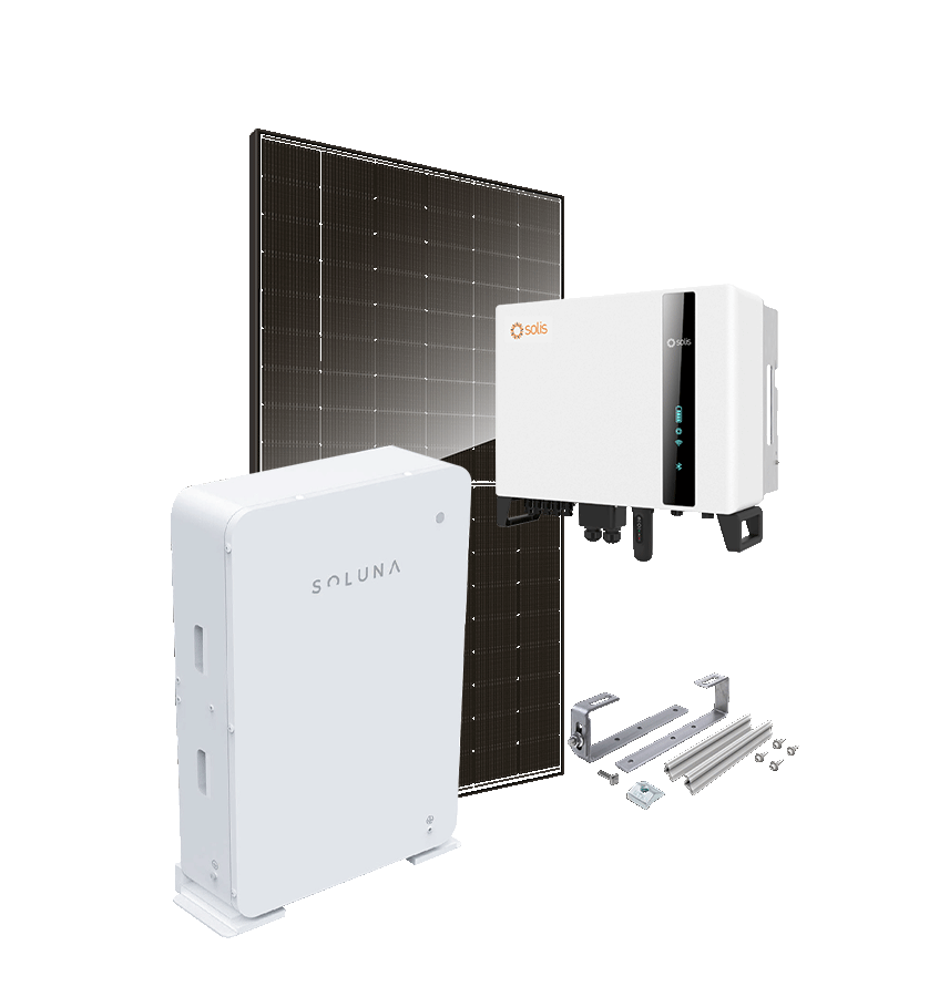 Kit 9 kWc DAS SOLAR 500 et onduleur hybride SOLIS + SOLUNA 5kWh LV - Tuile