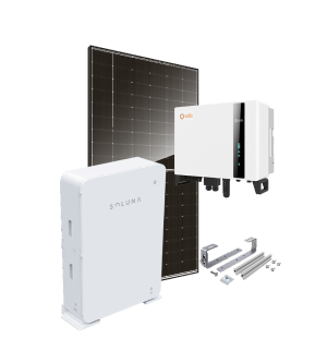Kit 9 kWc DAS SOLAR 500 et onduleur hybride SOLIS + SOLUNA 5kWh LV - Ardoise