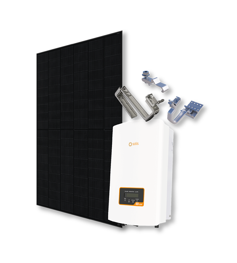 Kit 3 kWc AMERISOLAR 500 et onduleur SOLIS - Ardoise