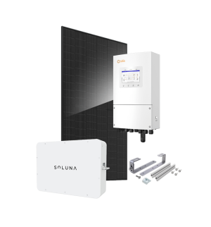 Kit 3 kWc JA SOLAR 500 et onduleur hybride SOLIS + SOLUNA 5kWh LV - Ardoise
