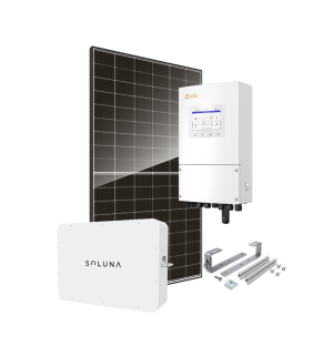 Kit 6 kWc DAS SOLAR 500 et onduleur hybride SOLIS + SOLUNA 5kWh LV - Tuile